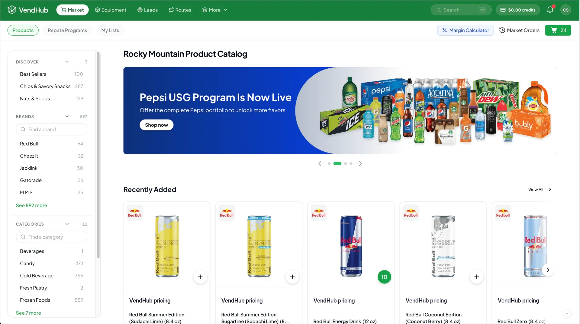 The VendPantry product catalog